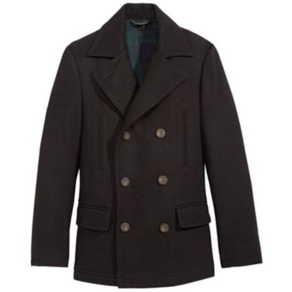 Ralph Lauren Double Breasted Pea Coat, Big Boys  - Navy - Size 14